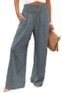Smocked Wide Waistband High Waist Wide Leg Pants
